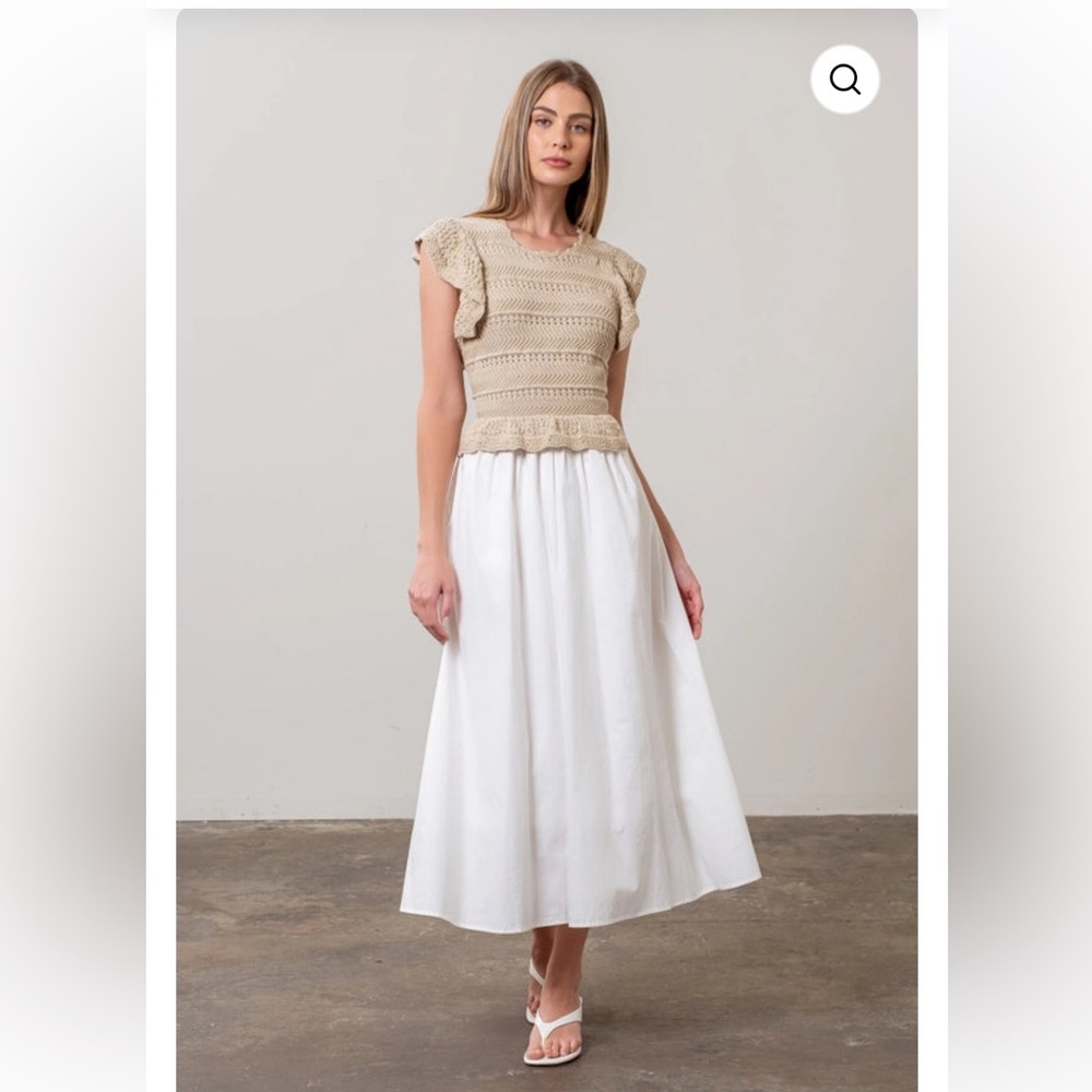 NWT Moon River Crochet Top MIDI Dress Size S Boho - Picture 3 of 15